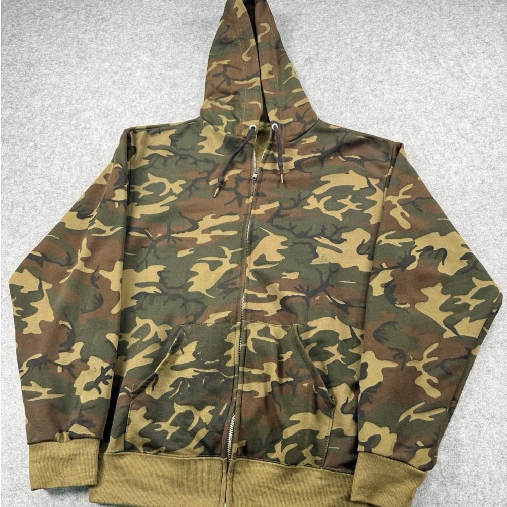 Vintage Sears Fieldmaster Camo Full Zip Hoodie Jacket Size Large
